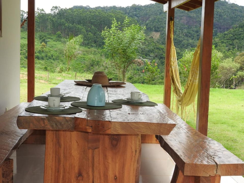 Patio, Natural landscape, Dining area, Mountain view, Breakfast
