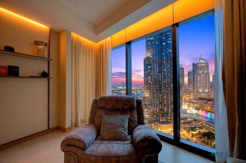 Living room, Seating area, City view