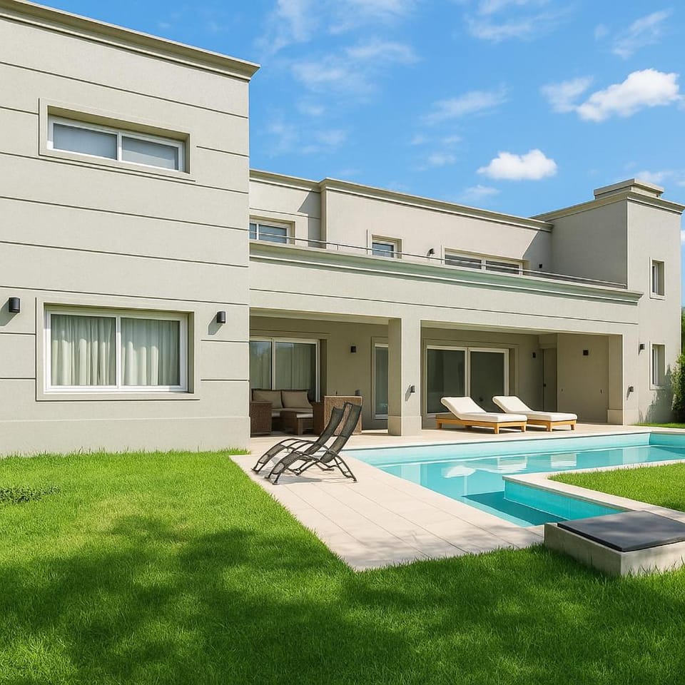 Property building, Patio, Day, Garden, Garden view, Pool view, Swimming pool, sunbed