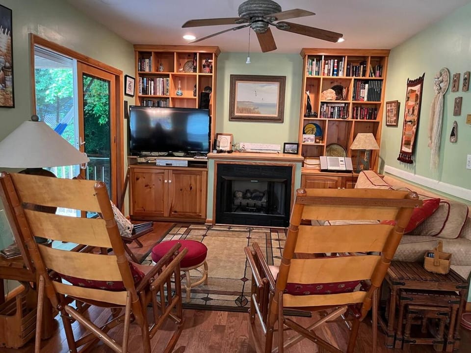 Library, TV and multimedia, Living room, Seating area, fireplace