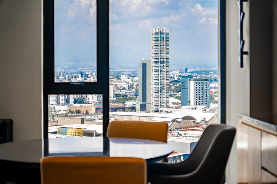 Living room, Dining area, City view