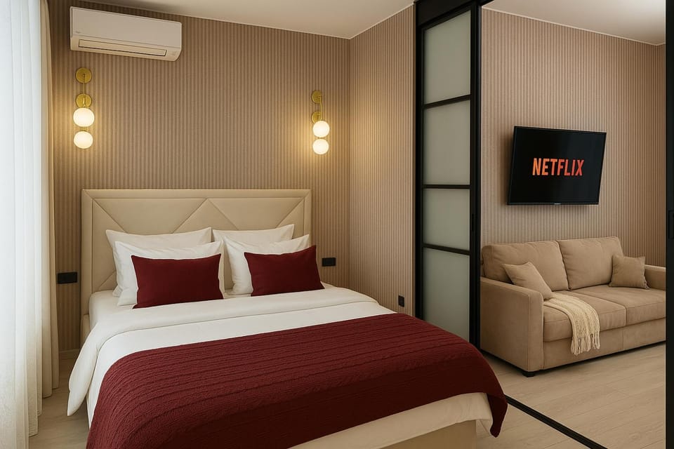 Bed, TV and multimedia, Bedroom, air conditioner
