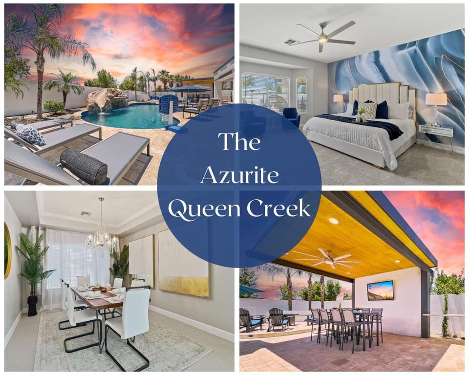 3 King Rooms Sleeps 12 Heated Pool Waterslide Paradise House in Queen Creek