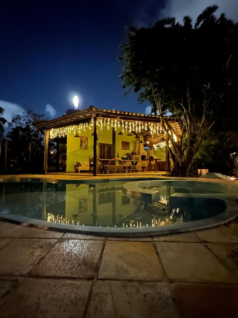 Night, Pool view, Swimming pool