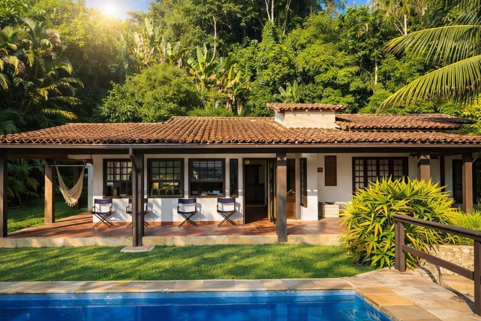 Patio, Day, Natural landscape, Garden, Garden view, Pool view, Swimming pool