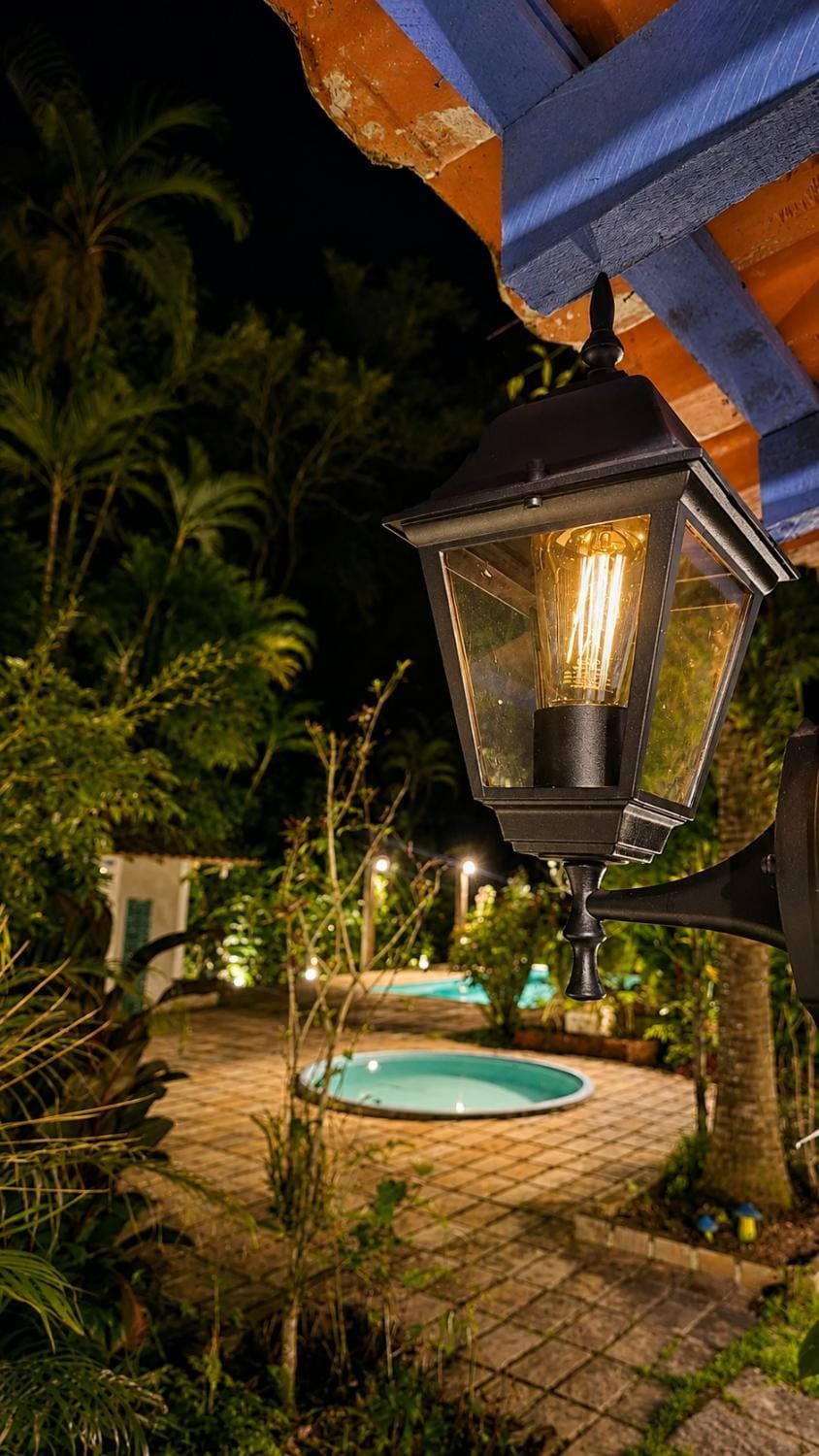 Night, Garden, Garden view, Pool view, Swimming pool