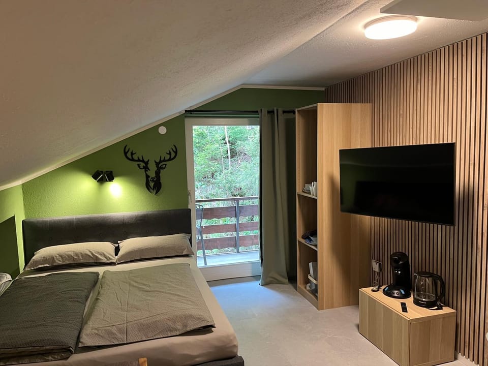 Bed, TV and multimedia, Balcony/Terrace, Photo of the whole room, Bedroom, wardrobe