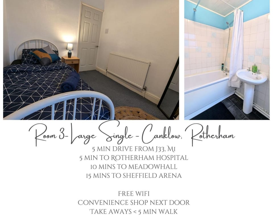 Large double room, Free WiFi & Parking Near M1 Vacation rental in Rotherham