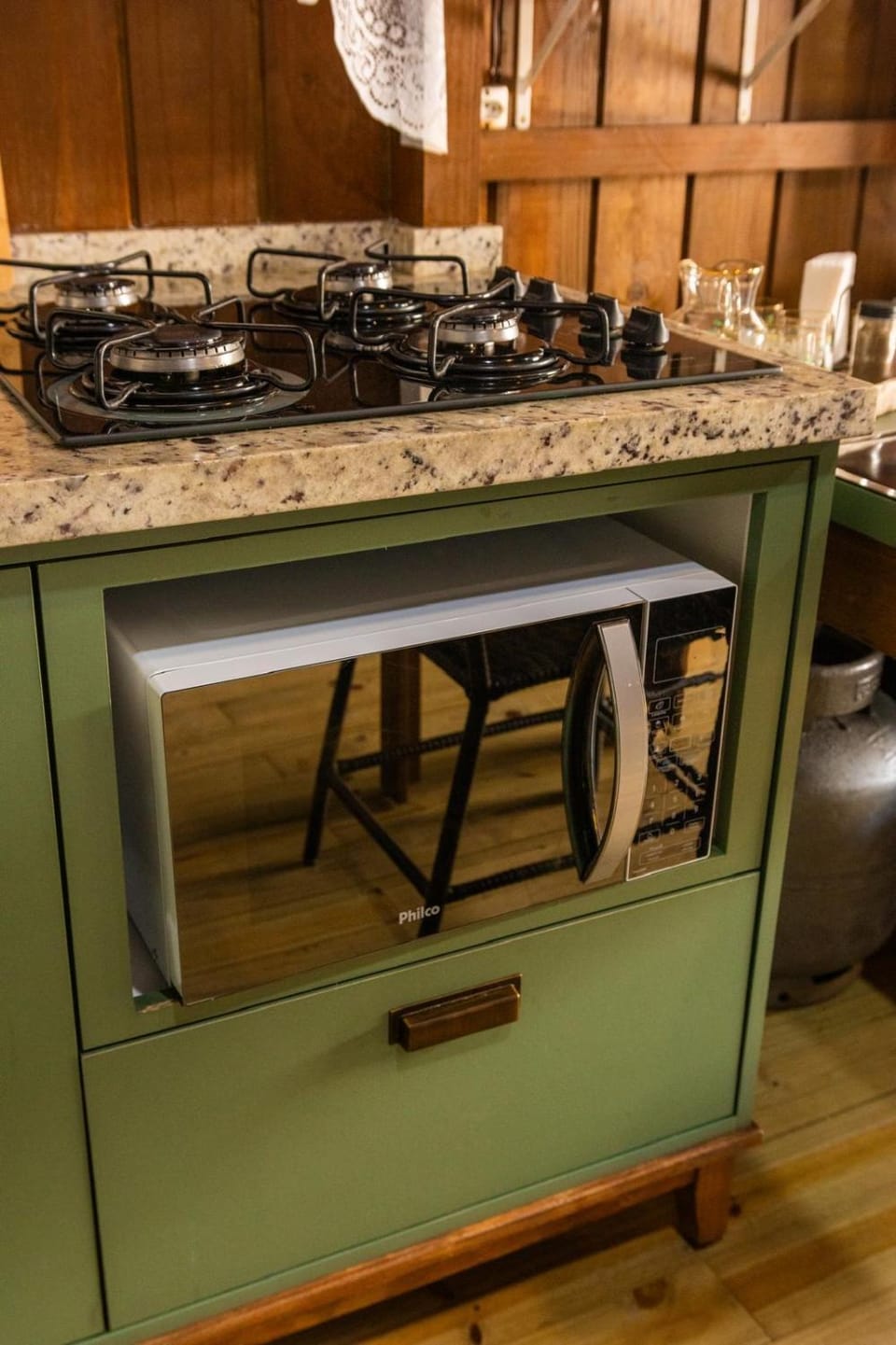 microwave, stove