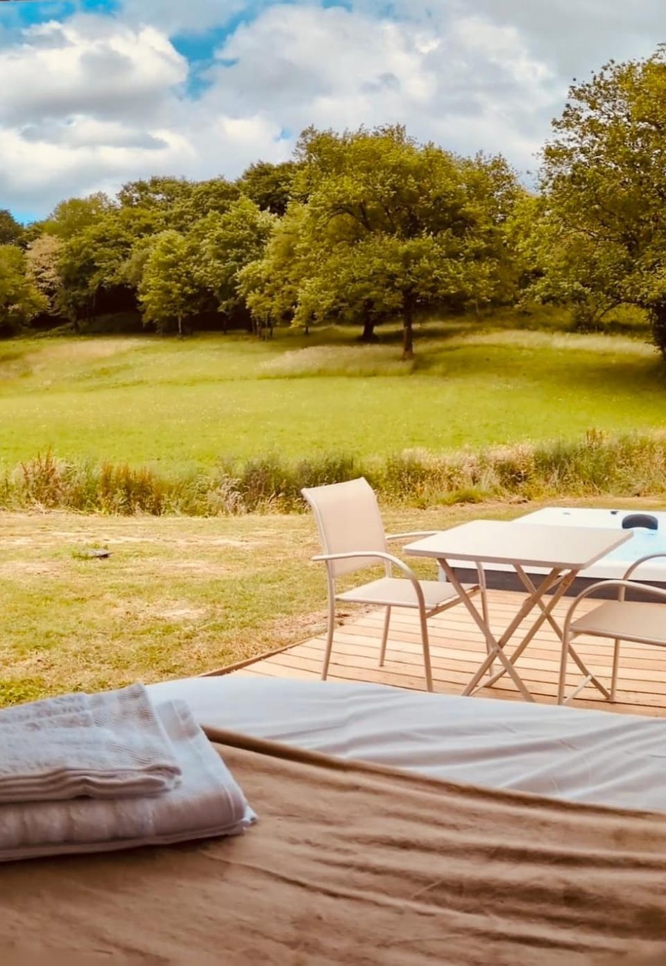 Natural landscape, View (from property/room), Bedroom, Swimming pool
