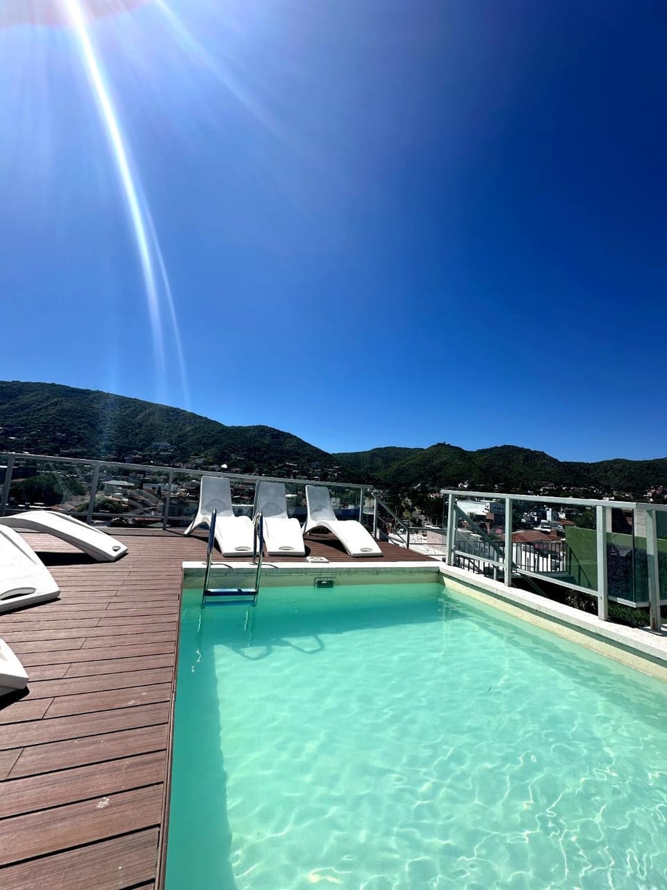 Day, Natural landscape, Mountain view, Pool view, Swimming pool, sunbed