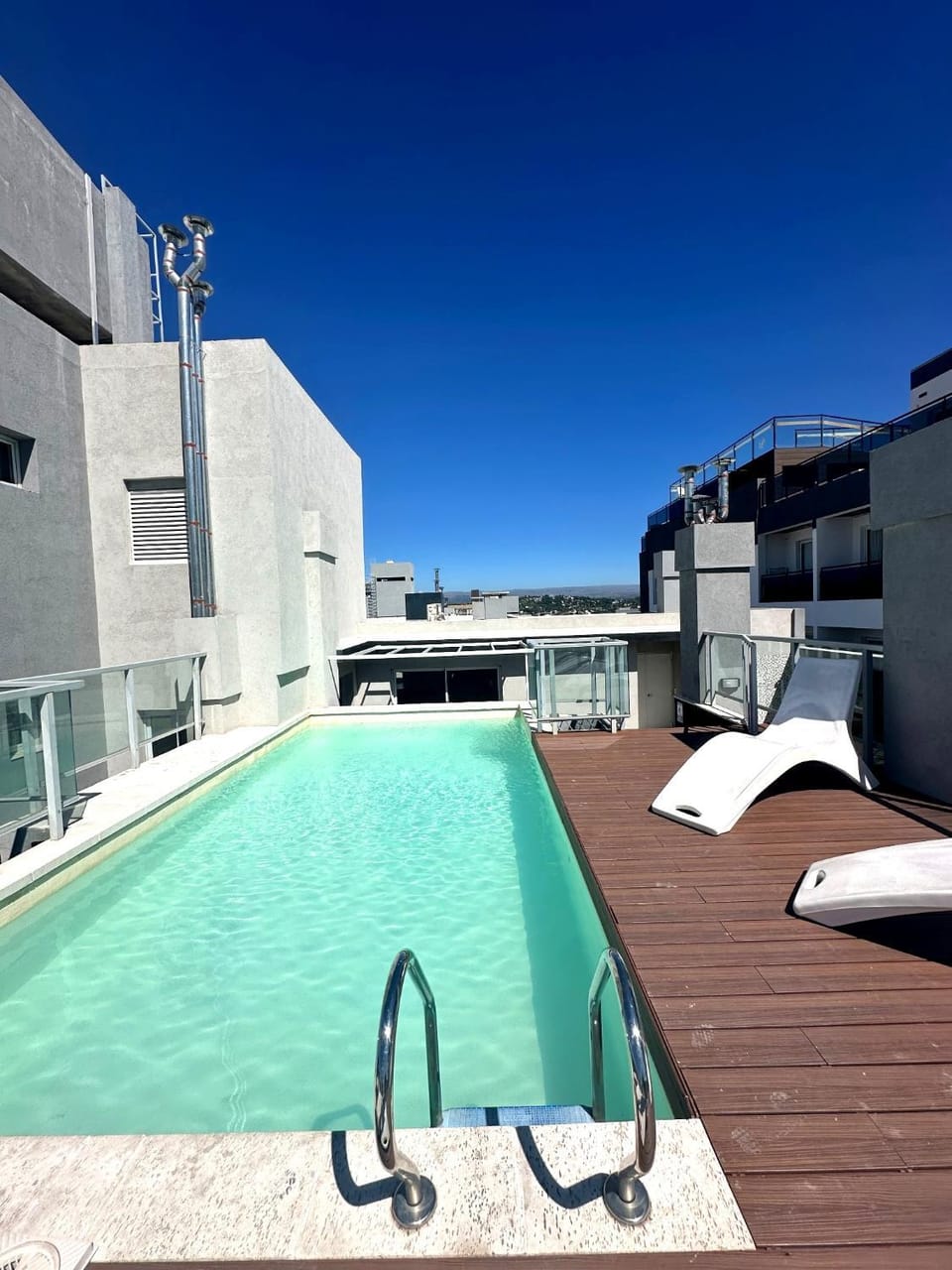 Property building, Patio, Day, Natural landscape, View (from property/room), Balcony/Terrace, Pool view, Swimming pool, sunbed