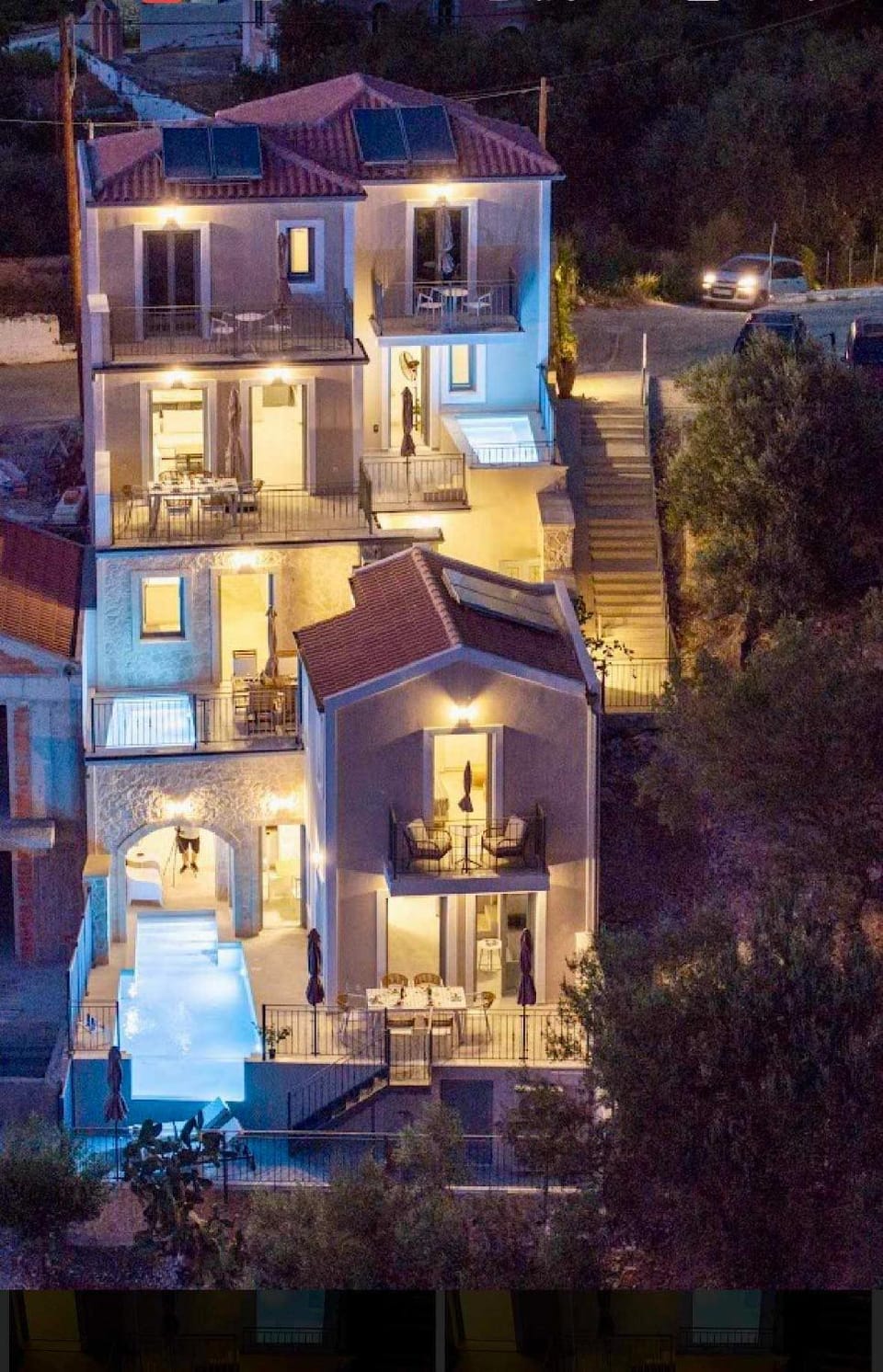 Property building, Night, Neighbourhood, Bird's eye view, Street view