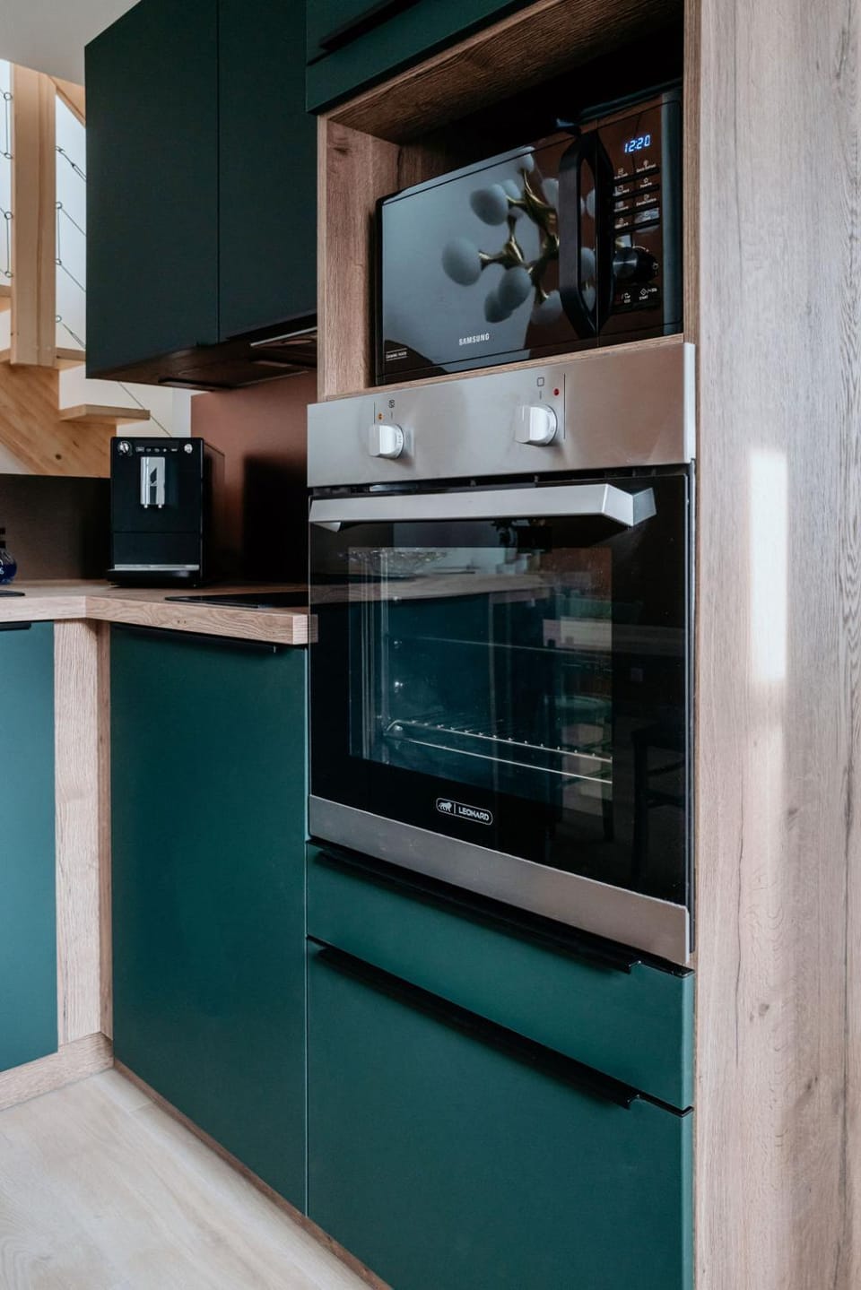 Kitchen or kitchenette, oven, stove