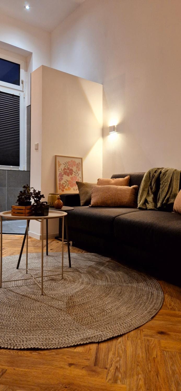 Shower, Bathroom, Living room, Seating area