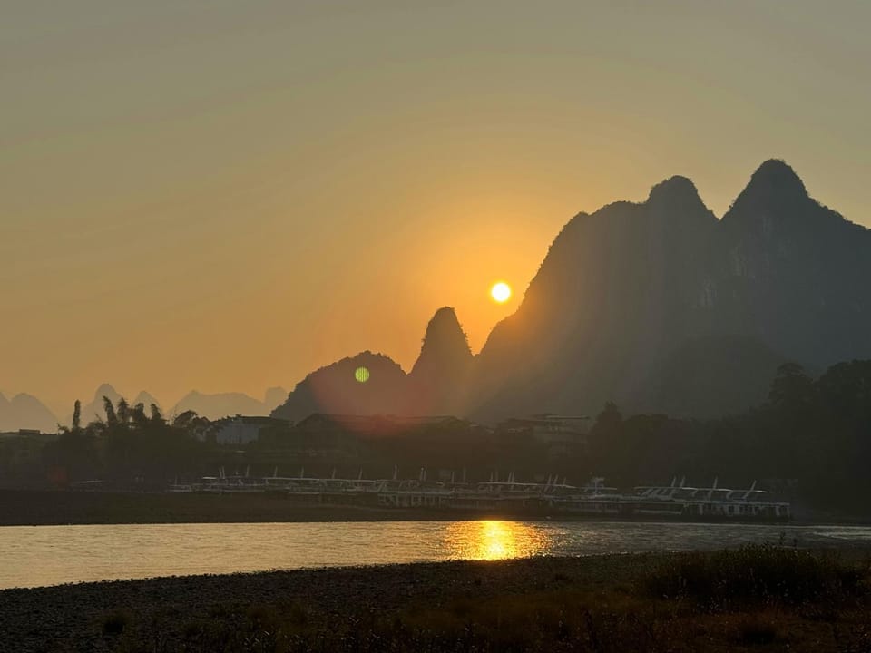 Natural landscape, River view, Sunset