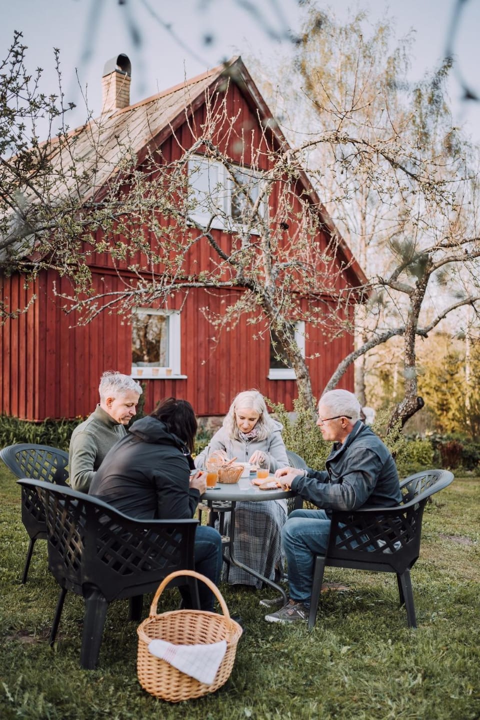 Spring, Garden, group of guests
