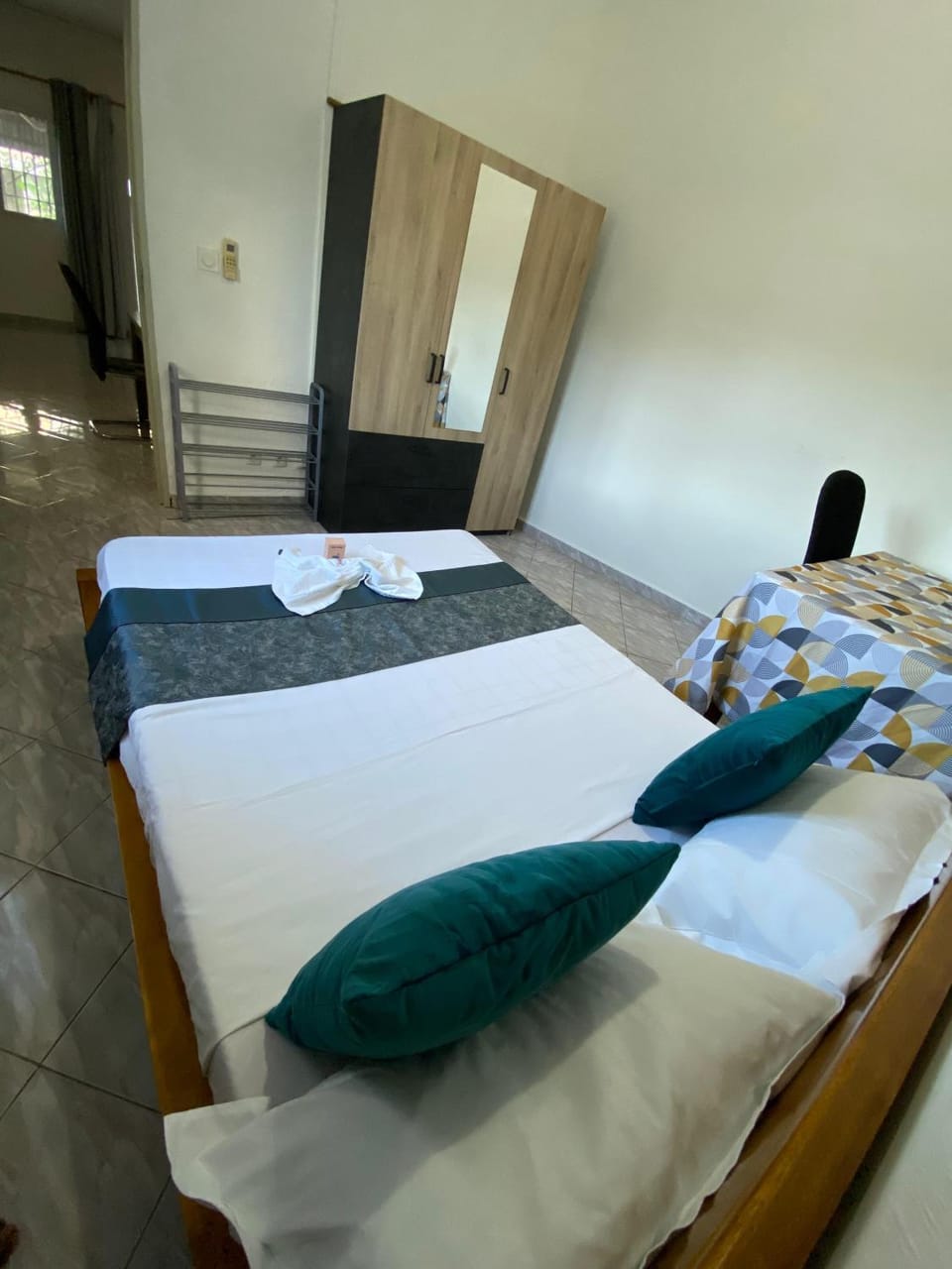 Bed, Photo of the whole room, Bedroom, towels, wardrobe