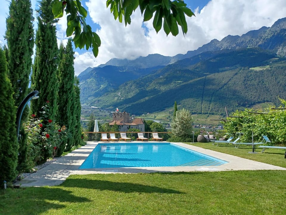 Property building, Living room, Swimming pool