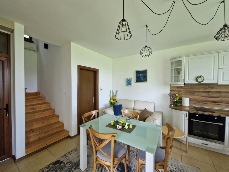 Kitchen or kitchenette, Living room, Seating area, Dining area, minibar, pet friendly, stove