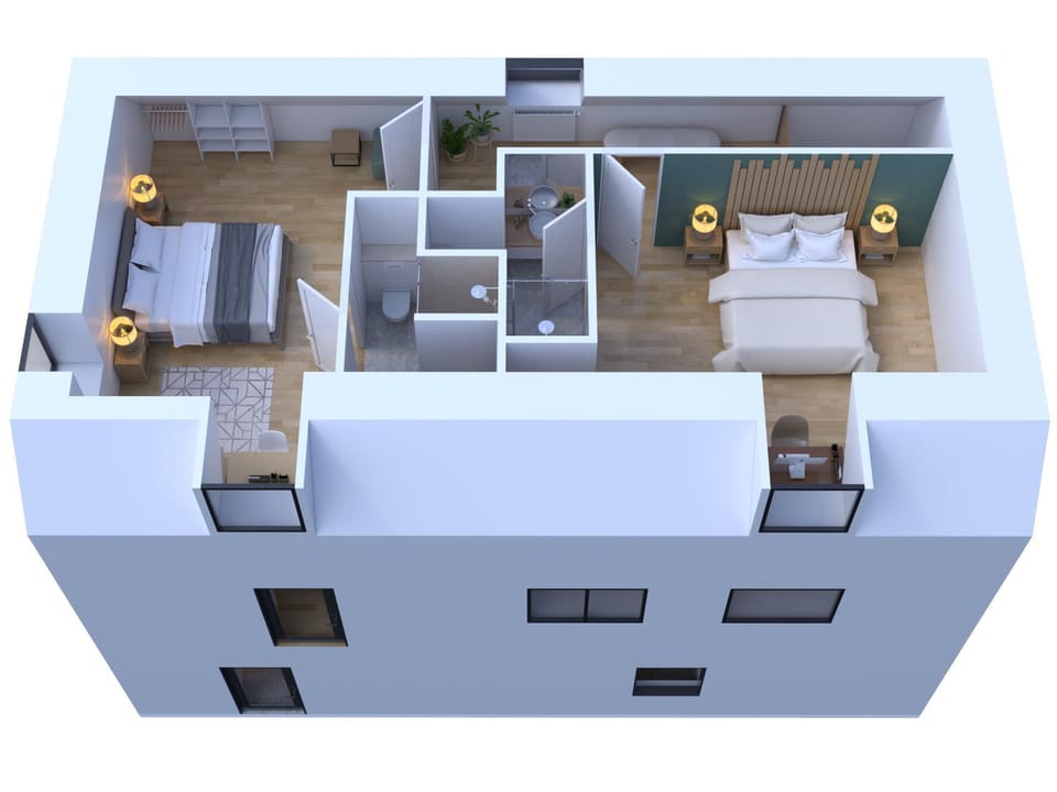 Photo of the whole room, Floor plan