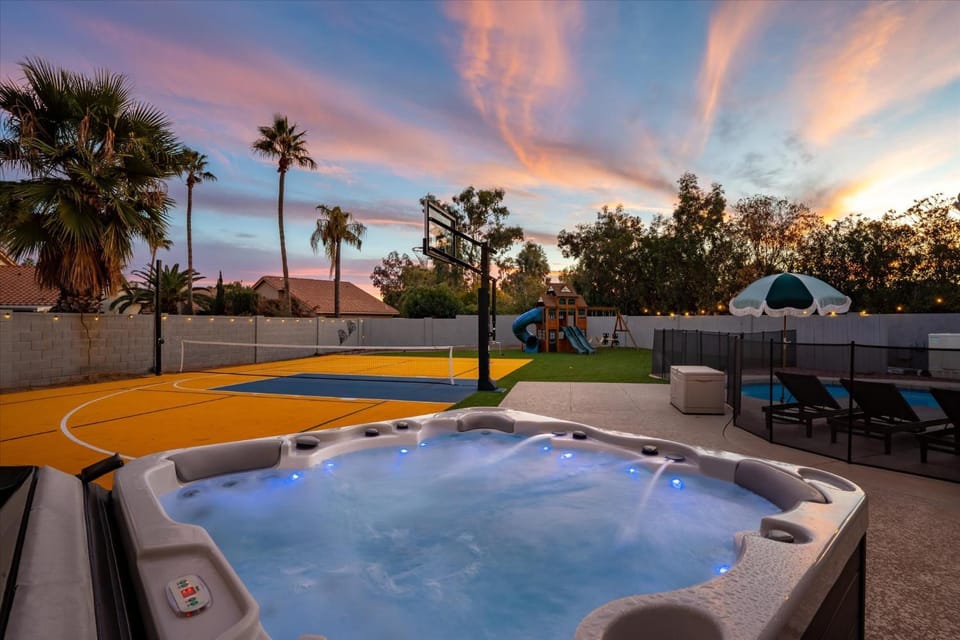 Pickleball Court Movie Theater PuttPutt HotTub House in Phoenix