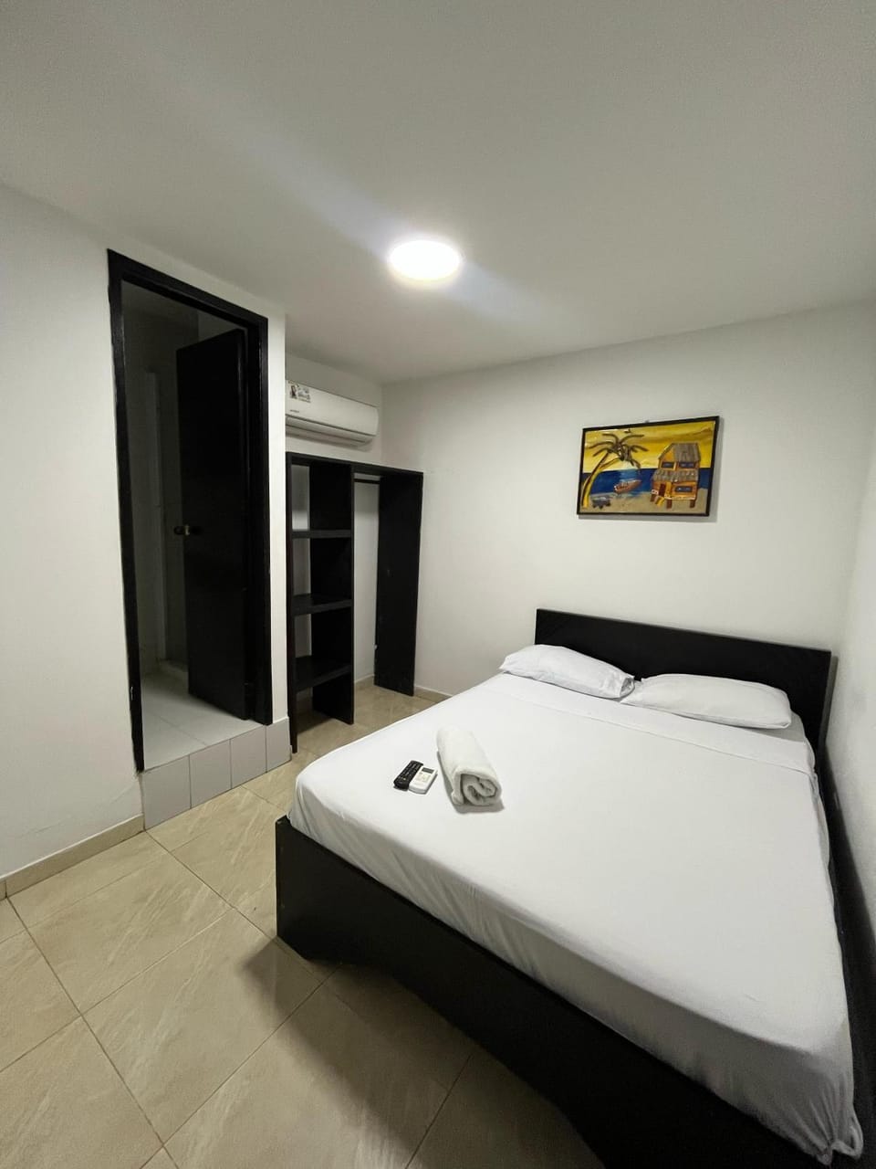Bed, Photo of the whole room, Bedroom, towels, wardrobe