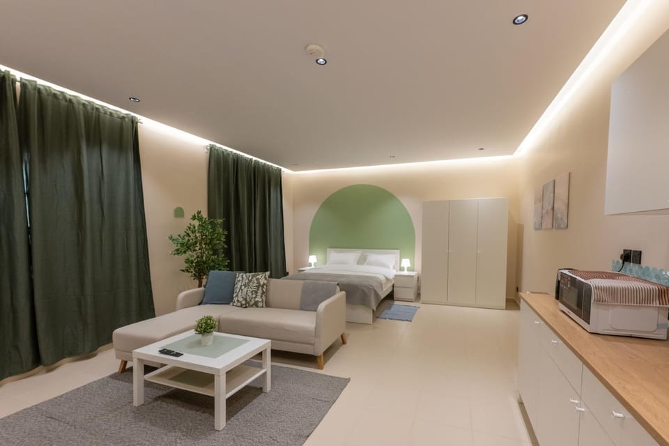 Bed, Living room, Photo of the whole room, Seating area, Bedroom