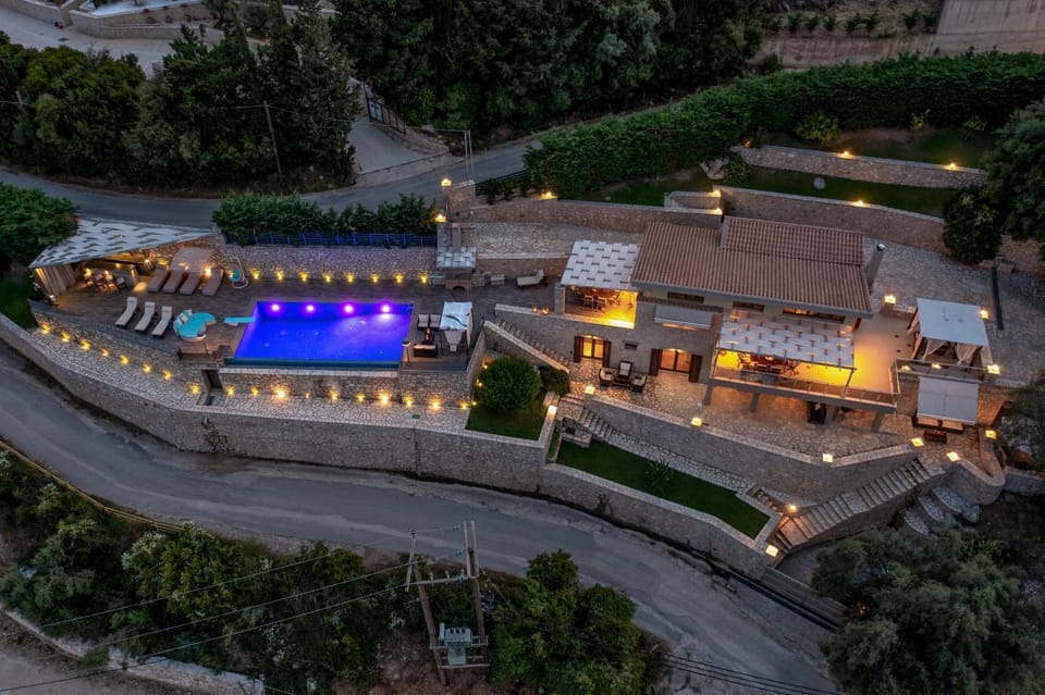 Property building, Night, Bird's eye view, Pool view