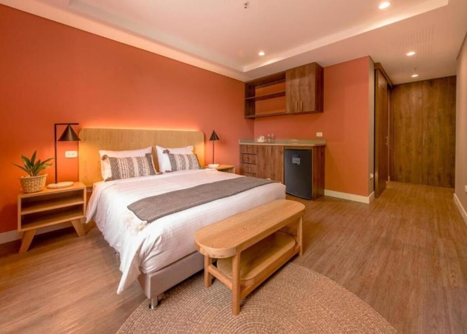 Bed, Kitchen or kitchenette, Photo of the whole room, Bedroom