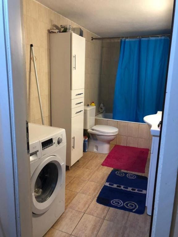 Toilet, Bathroom, washing machine
