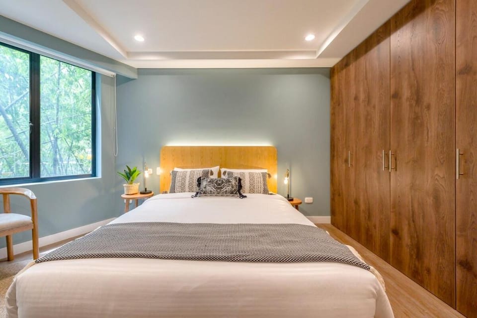 Bed, Photo of the whole room, Bedroom, Garden view, wardrobe
