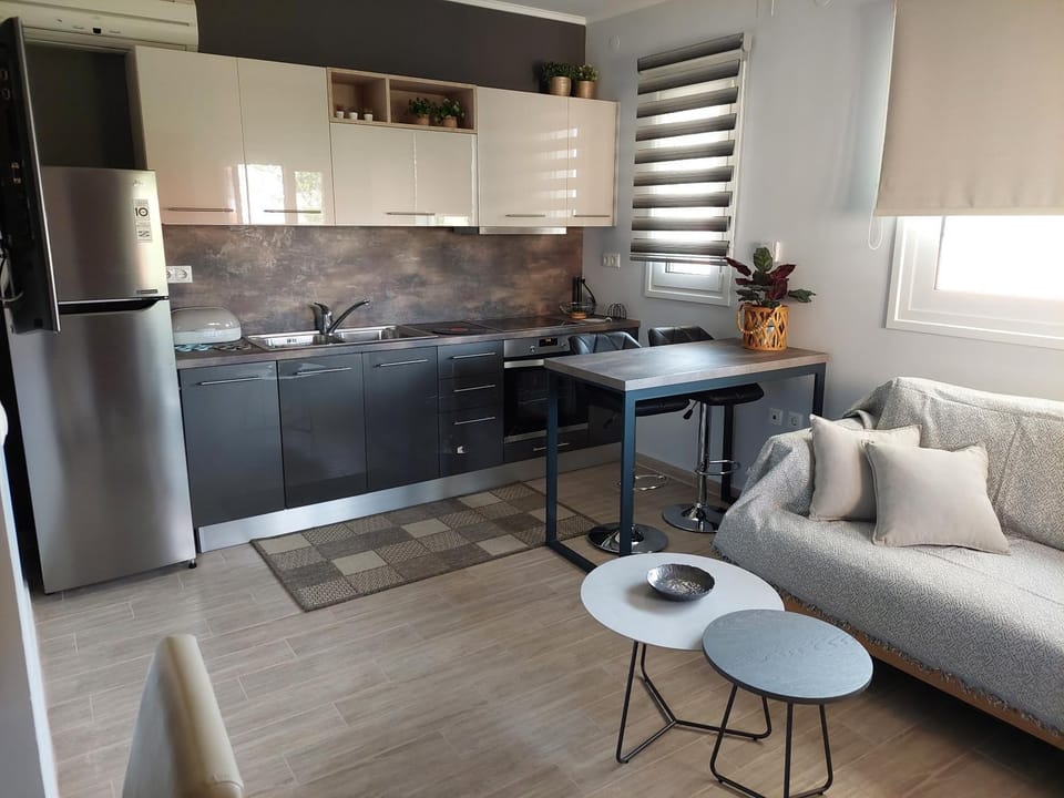 Kitchen or kitchenette, Seating area, stove