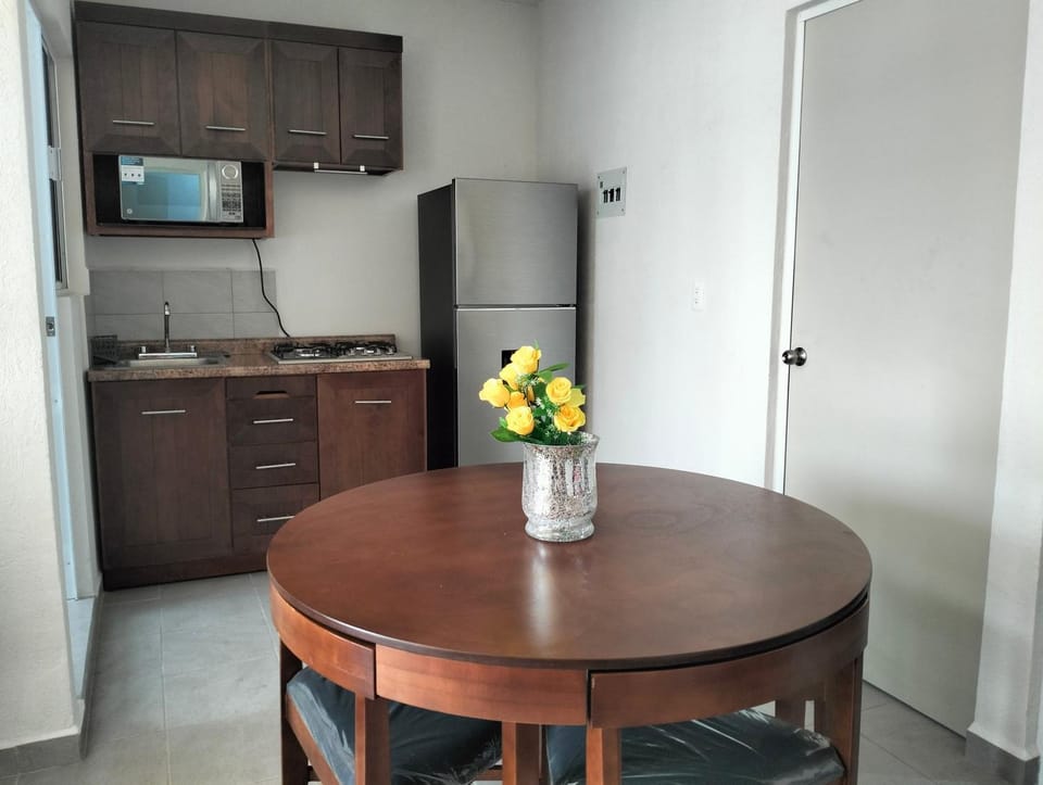 Kitchen or kitchenette, oven