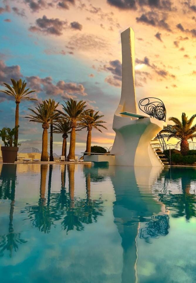 Pool view, Sea view, Swimming pool, Sunset