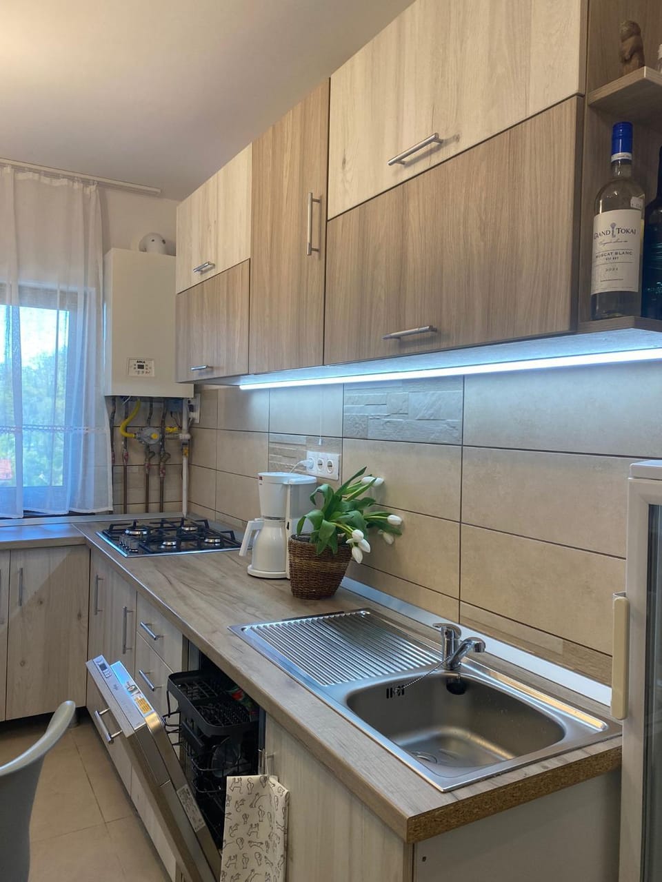 Kitchen or kitchenette, dishwasher