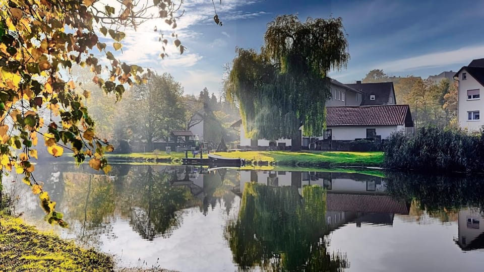 Property building, Natural landscape, River view