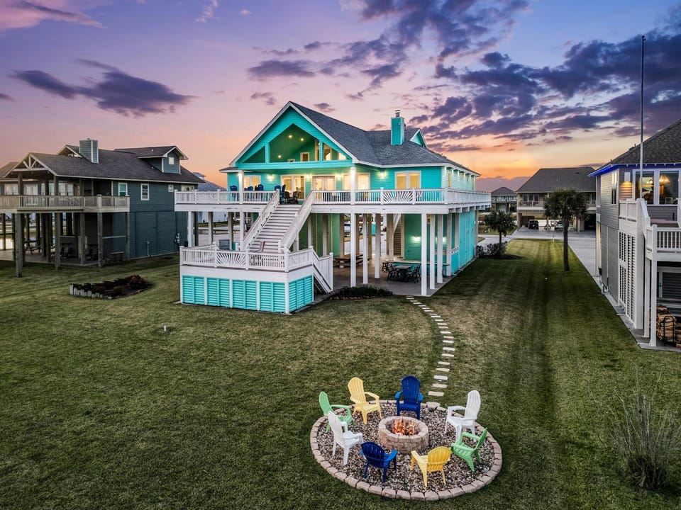 Beachfront Hideaway! Luxury Beachfront, SwimSpa, Game Room, Firepit by Bolivar Vacations House in Bolivar Peninsula