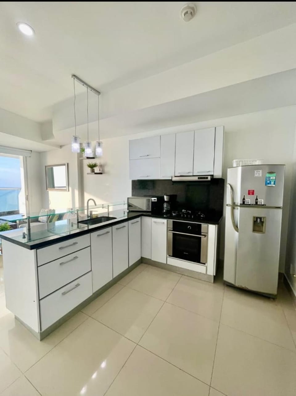 Kitchen or kitchenette, toaster