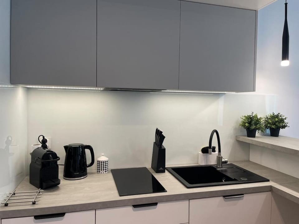 Coffee/tea facilities, Kitchen or kitchenette, stove