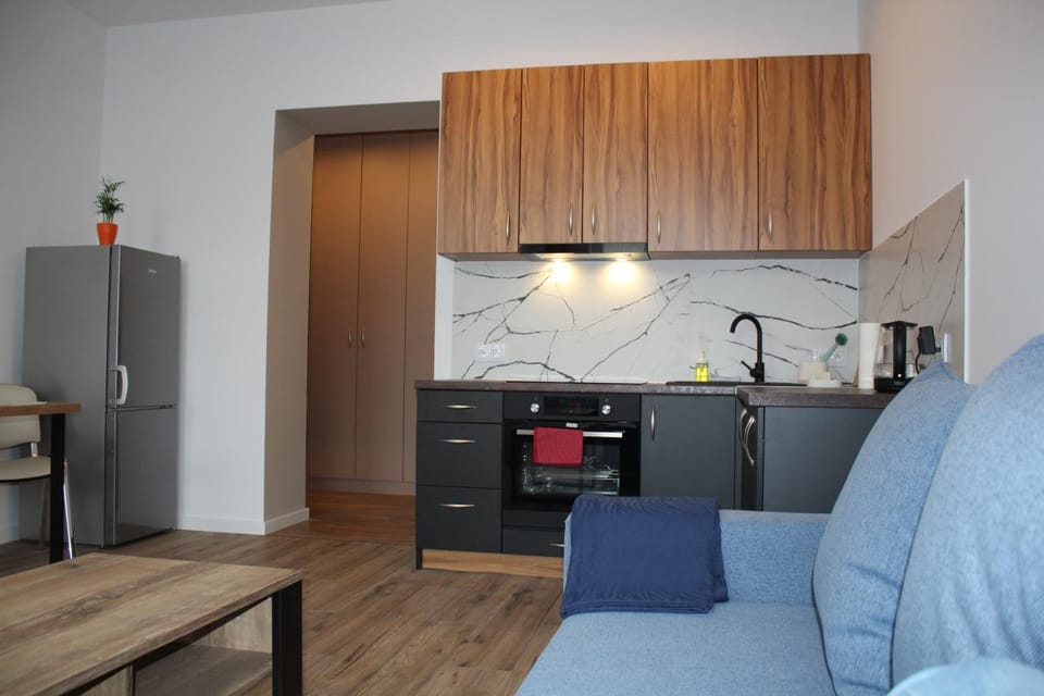 Kitchen or kitchenette, oven, stove