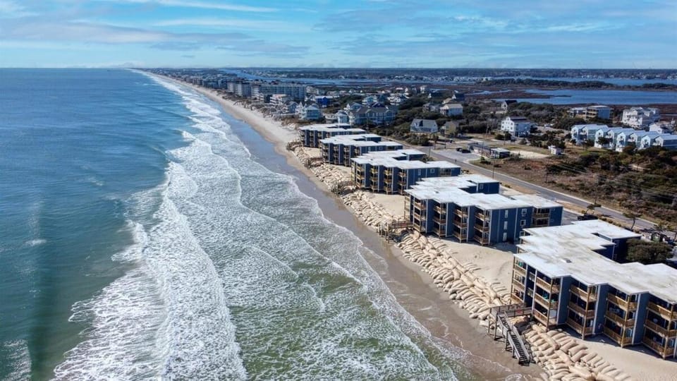 Oceanfront Bliss- Sand and Views at Watchin Waves Apartment in North Topsail Beach