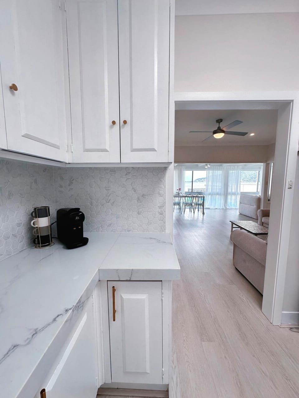 Kitchen or kitchenette, stove, toaster