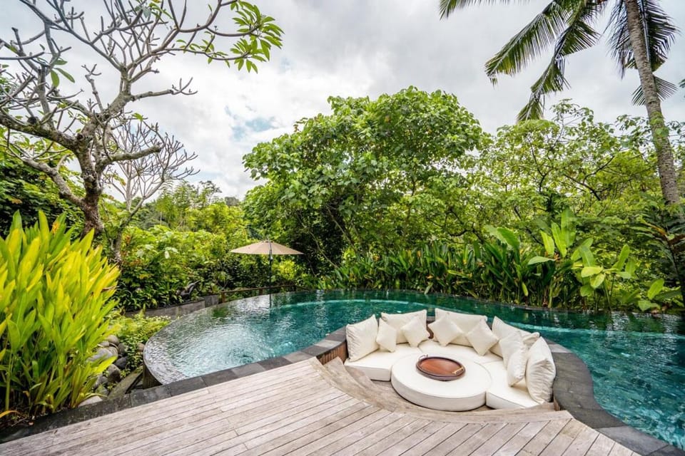 Day, Natural landscape, Garden, Seating area, Garden view, Pool view, Swimming pool