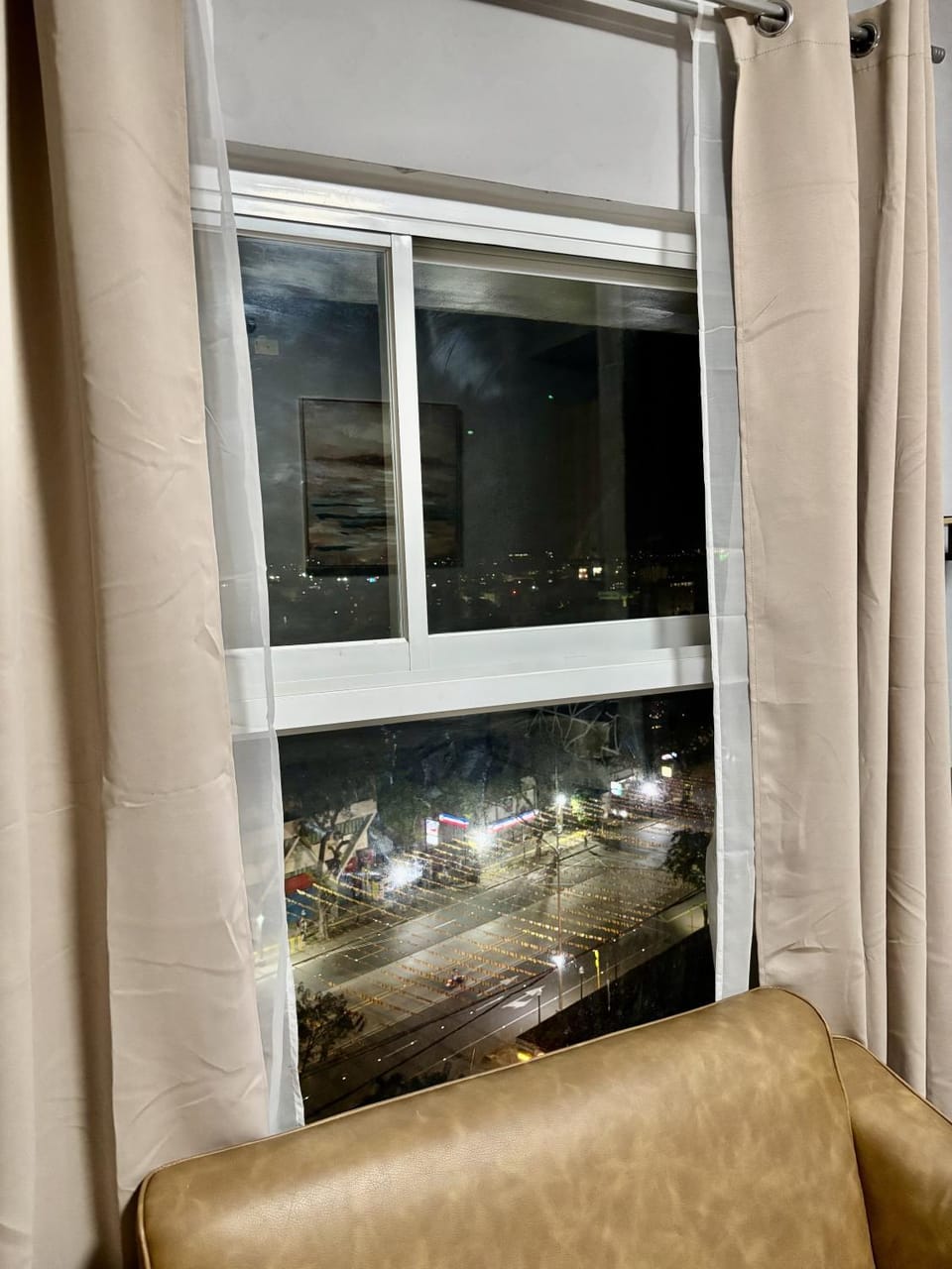 Night, Living room, Seating area