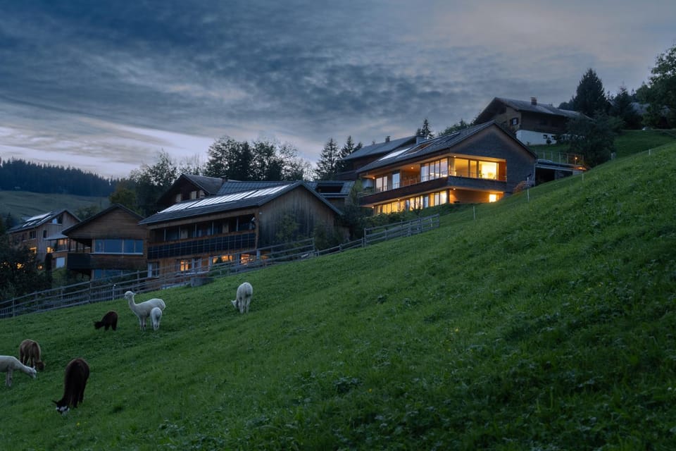 Property building, Night, Natural landscape, Mountain view