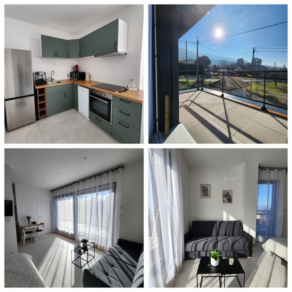 Studio lumineux avec grande terrasse et vue lac, Parking privé Apartment in Haute-Savoie