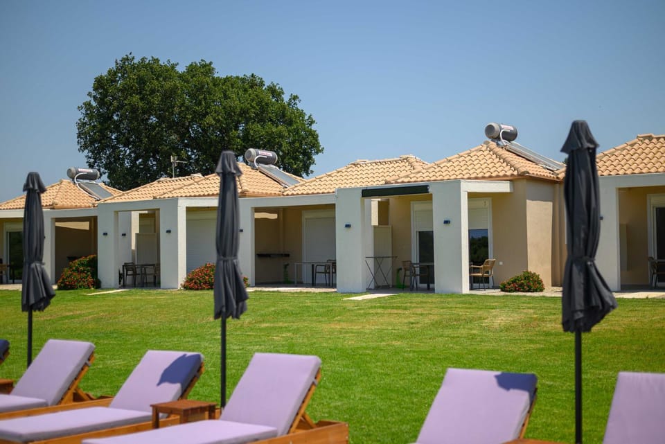 Property building, Patio, Day, Garden, Garden view, sunbed