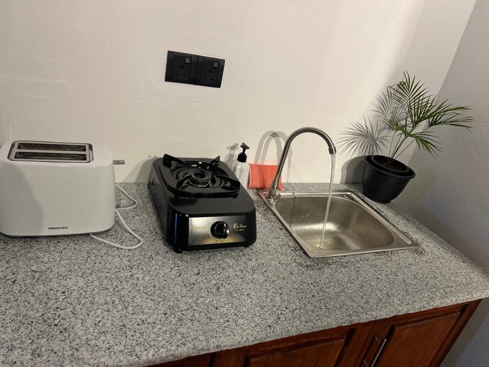 Kitchen or kitchenette, toaster