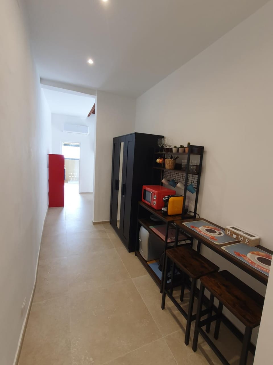 minibar, oven, wardrobe